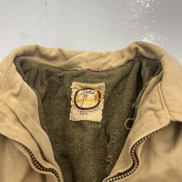 Vintage 50s Knopf Tan Canvas Distressed Workwear Jacket - Picture 5 of 5